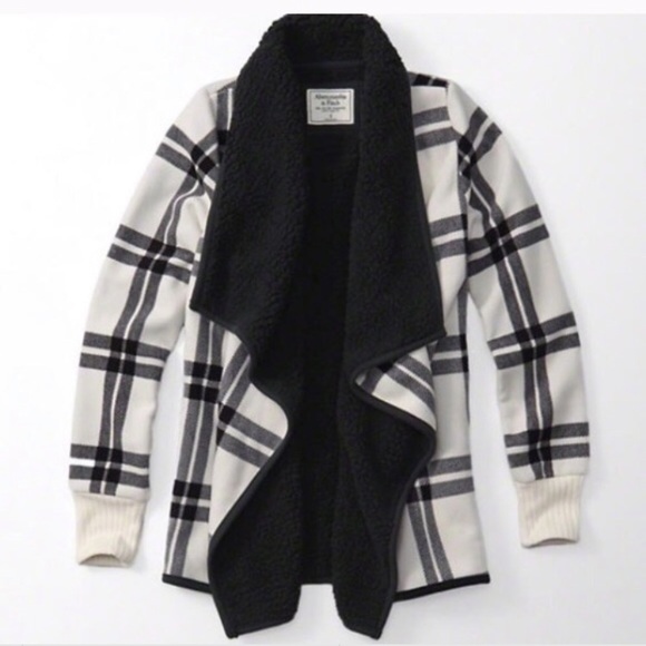 Abercrombie & Fitch Sweaters - Plaid Sherpa Cardigan